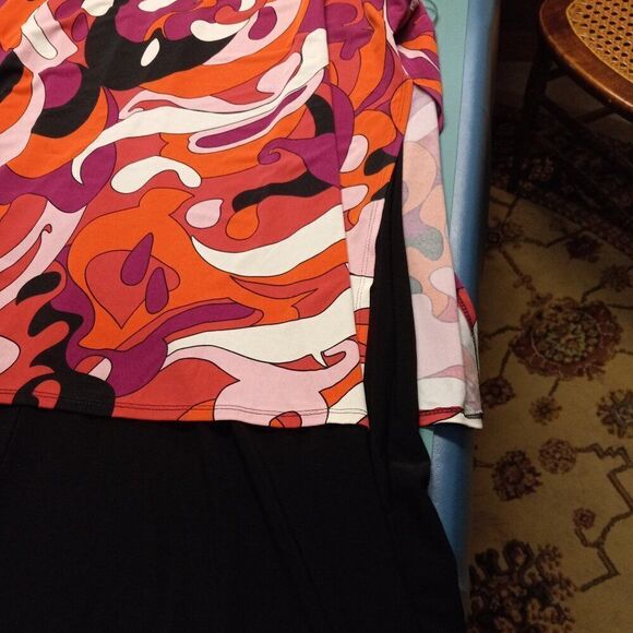 Adressing Women 2X Psychedelic Colors Sleeveless Midi Dress Grandmacore - Picture 2 of 7